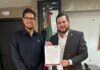 Recibe presidente municipal Ismael Burgueño al diputado Gilberto Herrera Solorsano